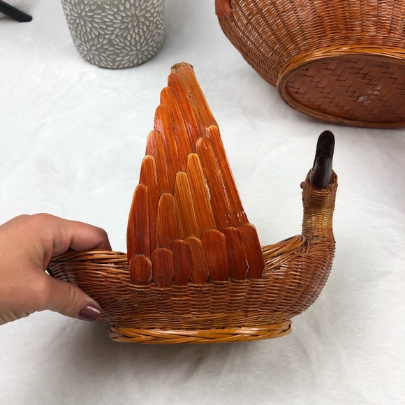 Vintage Wicker Duck Basket Bundle of 3 - Picture 5 of 7
